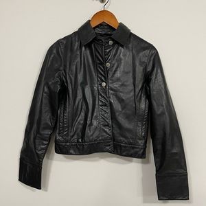 Banana Republic Genuine Leather Jacket Black